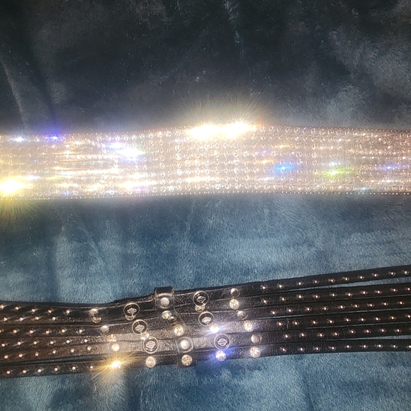 Silver Rhinestone Studded Belt